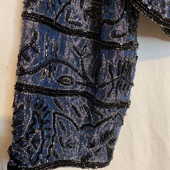 Adrianna Papell Evening Mandarin Beaded Vintage Jacket - Picture 6 of 15